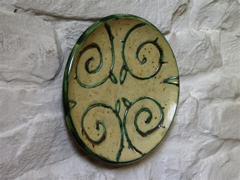 Earthen Wall Hanging Plate Ceramic Wall Decor Wheel Thrown Pottery