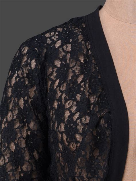 Buy Online Solid Black Lace Shrug From Capes And Shrugs For Women By