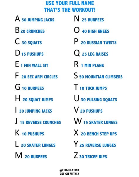 Alphabet Exercises Workout