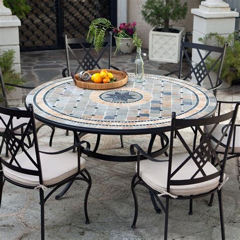 Round Mosaic Outdoor Dining Table Ricetta Ed Ingredienti Dei