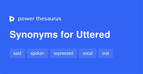 Uttered Synonyms 871 Words And Phrases For Uttered