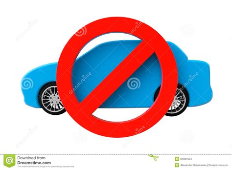 No Cars Allowed Concept. Car With Not Allowed Symbol Stock Images - Image: 31331604
