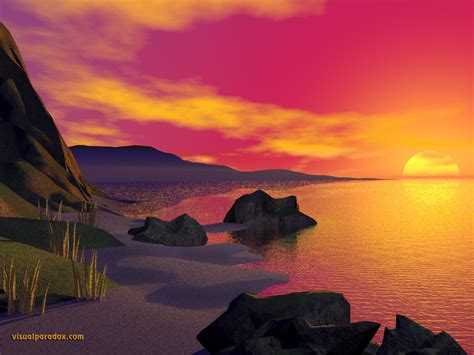 Free 3d Wallpaper Sunset On The Coast 1024x768