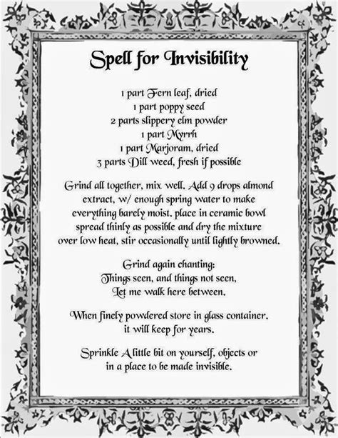 Crone Cronicles Spell For Invisibility