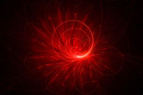 Download Wallpaper 3240x2160 Fractal Lines Glare Glow Red Hd Background
