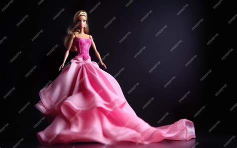 Premium Ai Image Barbie Blonde Doll With Pink Dress Full Figure
