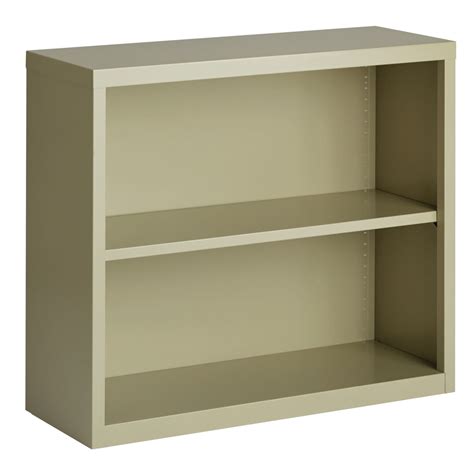 Officesource Steel Bookcase Collection 2 Shelf Metal Bookcase 30” High