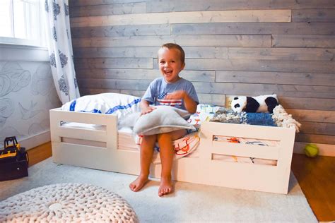 Bed rails for the little guy. How to Build a Toddler Bed with Bed Rails - At Charlotte's ...