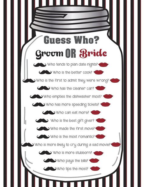 Guess Who Bridal Shower Game Printable Guess Who Said It Etsy Bridal Shower Games Wedding