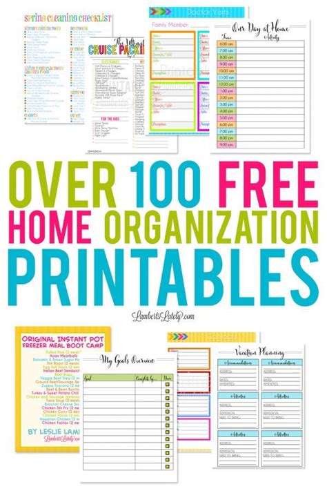 300 Free Home And Organization Printables Free Printables Organization