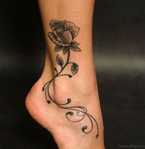41good Looking Rose Tattoos For Ankle