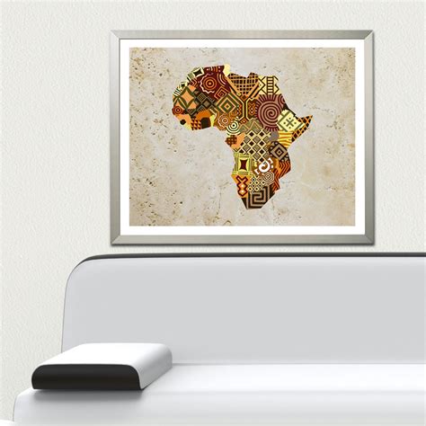 African Map Art African Print Map Decor African Wall Art Etsy Canada