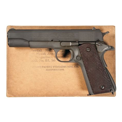 Us Navy Colt Model 1911a1 Semi Automatic Pistol With Reproduction Box