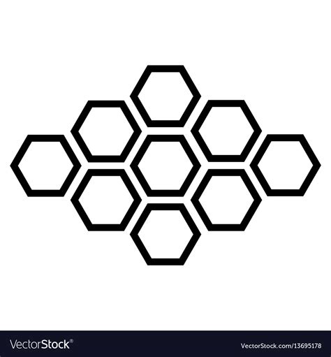 Black Hexagonal Icon On White Background Vector Image