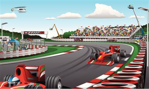 Formula One Racing Cars Illustration向量圖形及更多體育競賽圖片 Istock