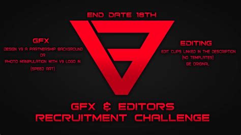 V9 Gfx And Editing Recruitment Challenge Ended Youtube