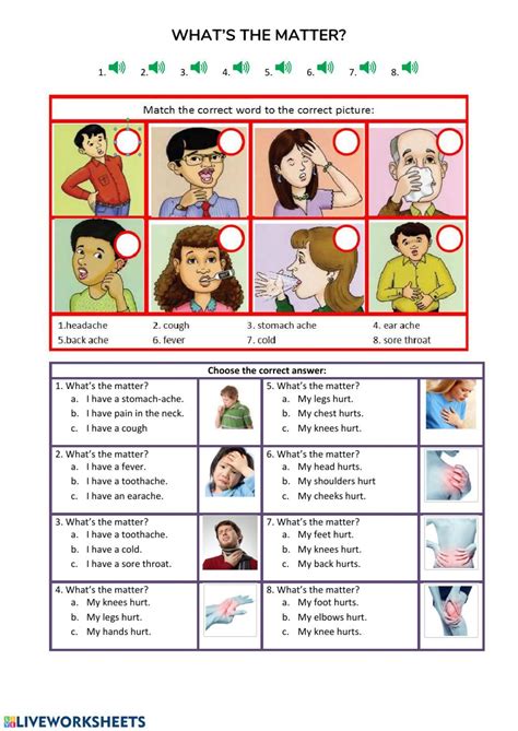 Illnesses And Health Problems Interactive And Downloadable Worksheet You Can Do The Exercises