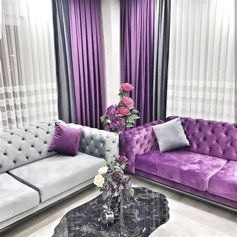 Elegant And Purple Living Room