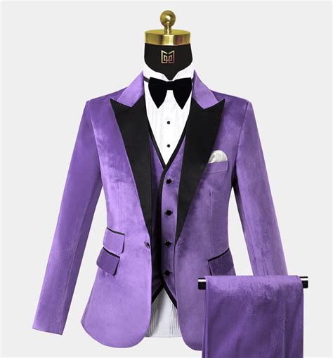 Purple Velvet Tuxedo Suit 3 Piece Gentlemans Guru