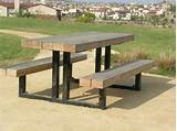 Wood Picnic Table With Metal Frame Photos