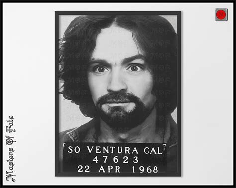 Charles Manson Mugshot Poster True Crime American History - Etsy México
