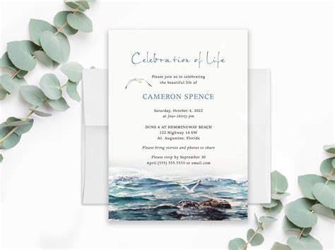 Ocean Themes Beach Themes Invitation Paper Invitations Memorial