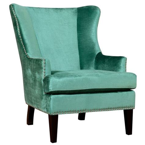Maybe you would like to learn more about one of these? Soho Turquoise Velvet Wing Chair - Overstock - 8107500