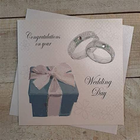 White Cotton Cards Code Pd cm Congratulations On Your Wedding Day Ręcznie Wykonany