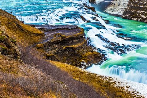 Gullfoss Famous Waterfall In Iceland Europe Stock Photo Image Of