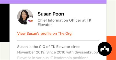susan poon chief information officer at tk elevator the org