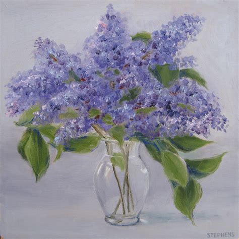 Painting Vase Of Lilacs Original Art By Lois Stephens