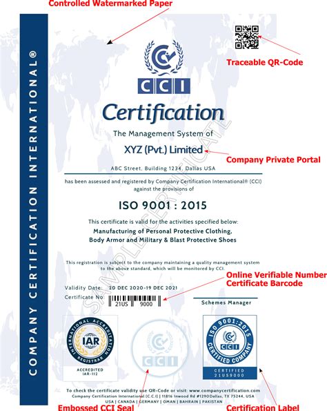 Sample Certificate | Company Certification International