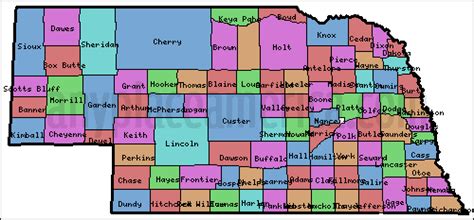 Nebraska Map With Counties