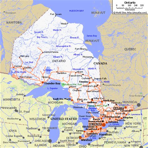 Ontario Canada Road Map Printable Map