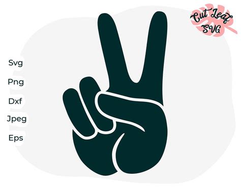 Clipart Cut File Pdf Png Dxf Svg  Peace Fingers Hand Sign Digital