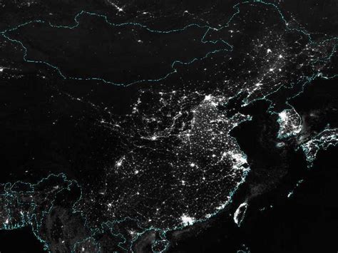 A yellow arrow marks one of the most visible sections of the. China From Space At Night - Business Insider