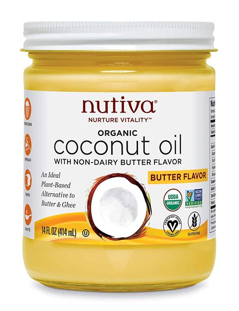 Nutiva Organic Refined Coconut Oil With Butter Flavor 14 Oz Fresh