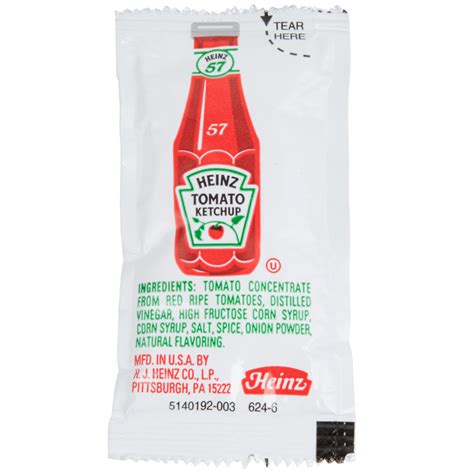 Heinz Ketchup 1000 9 Gram Portion Packets Case