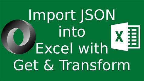 Convert excel to json, mapping sheet columns to object keys. Import JSON Data Into Excel 2016 Using a Get & Transform Query - YouTube