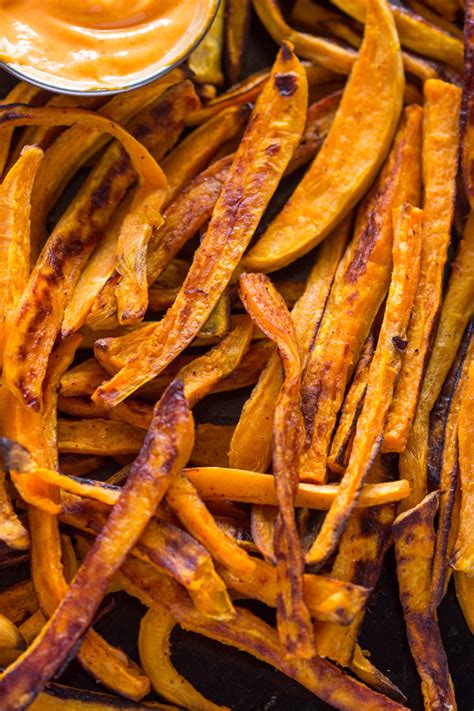 With the combination of spices, it balances out the sweetness of the. Baked Sweet Potato Fries with Sriracha Dipping Sauce | Gimme Delicious