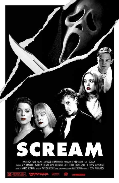 scream movie poster with scissors