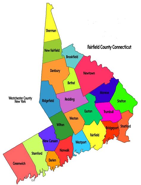 Map Of Connecticut Connecticut Maps Fairfield County