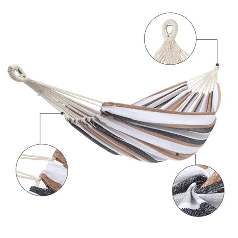Zimtown 2 Person Polyester And Cotton Hammock Double Hammock Bed W