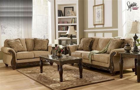 Amber Chenille Fabric Sofa And Loveseat Set By Ashley Design