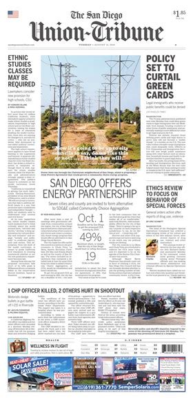 San Diego Union Tribune North Enewspaper