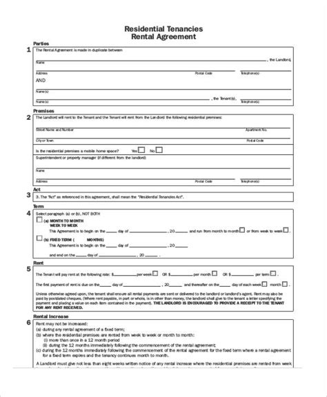 Free 8 Apartment Rental Application Forms In Pdf Ms Word