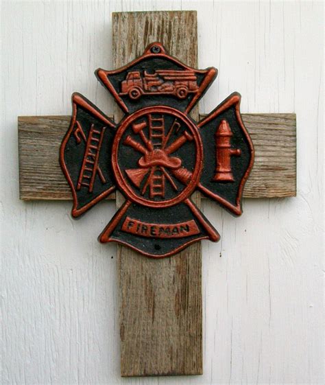 Fireman Maltese Cross Firefighter T Wall Home Decor Etsy