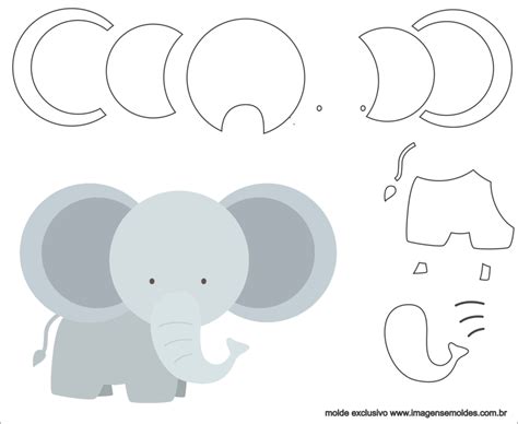 Resultado De Imagen Para Molde De Elefante Para Almohada De Bebe