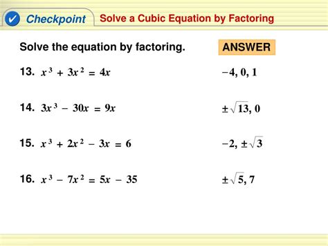 I have this worksheet and it has some cubic questions on it. PPT - 6.5 Factoring Cubic Polynomials PowerPoint Presentation, free download - ID:2795627