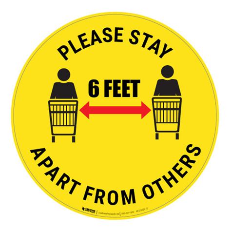 Please Stay 6 Feet Apart From Others Floor Sign